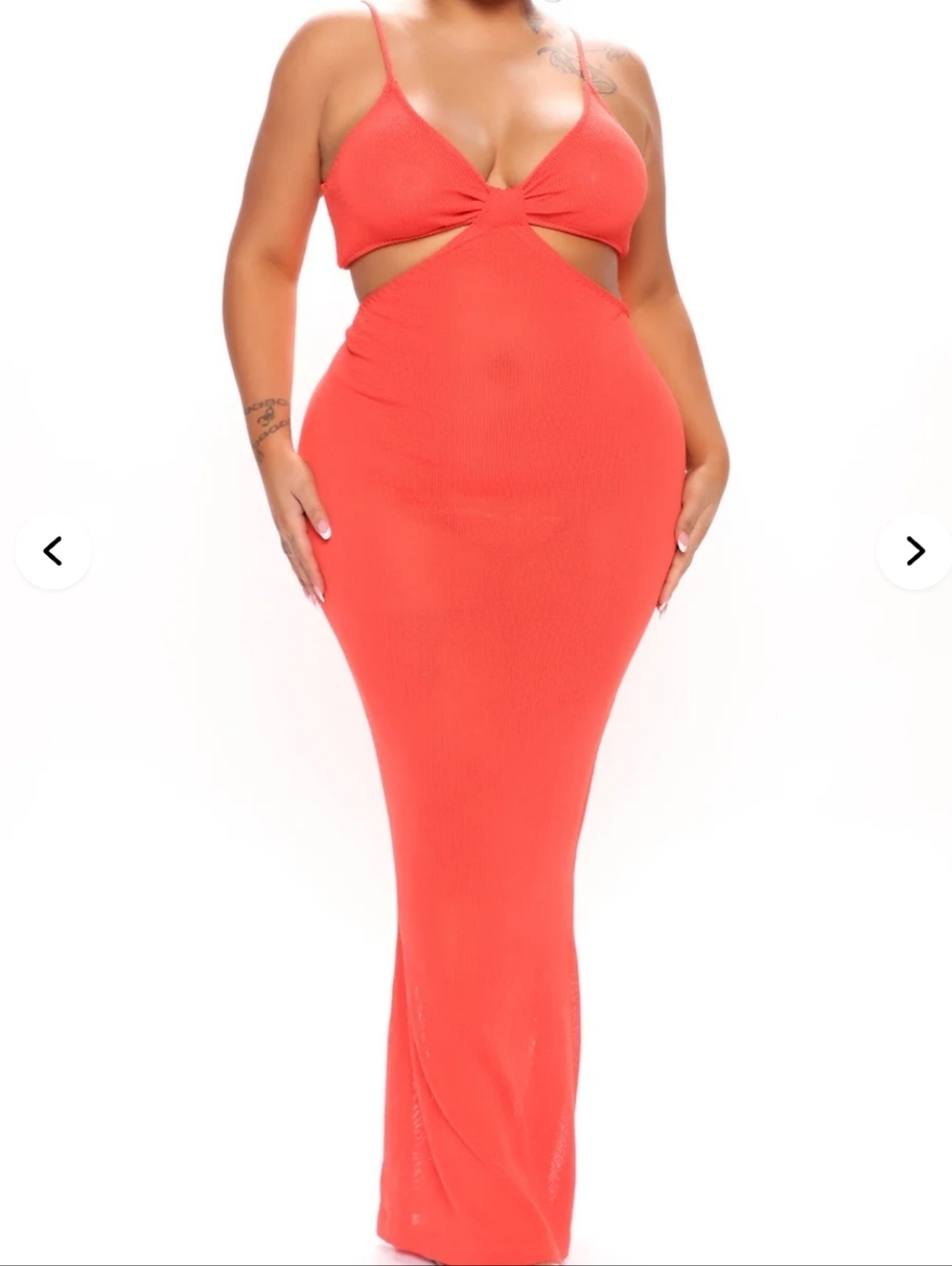 Fashion Nova Walk On The Coral Cutout Maxi Skirt - Women's Ribbed Stretch Skirt